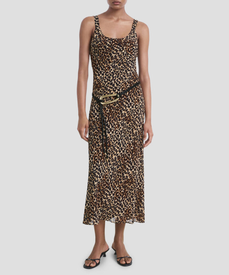 Vestido Midi Estampado animalprint Mujer