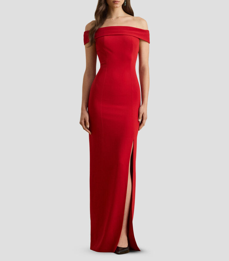 Vestido maxi de gala liso Mujer