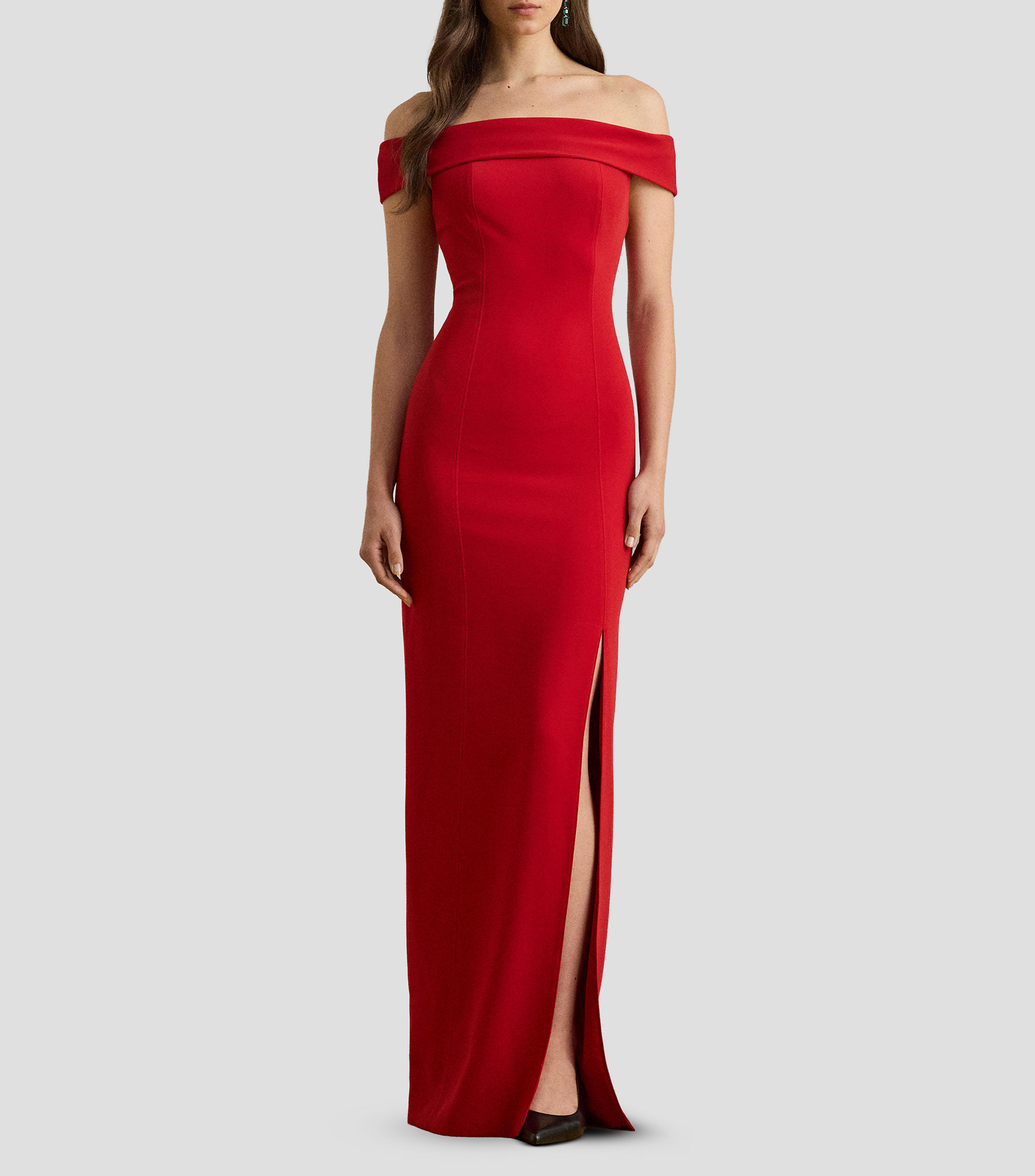 Vestido maxi de gala liso Mujer